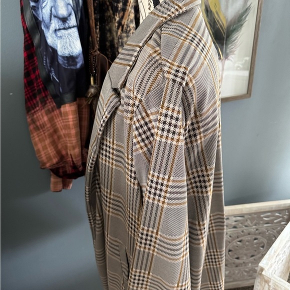 Melloday Mid Length Plaid Open Jacket w/Pockets - Picture 5 of 10